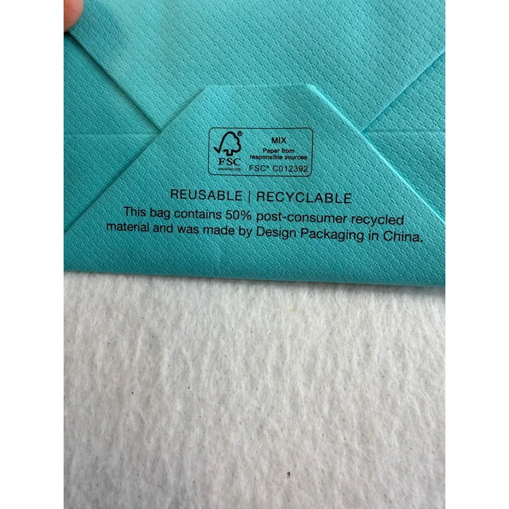 Tiffany & Co Blue Paper Gift Bag and Drawstring Jewelry Pouch Set